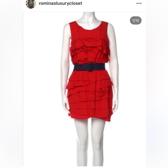 🌹 Phillip Lim Red Ruffles Dress 🌹 Size 6 - Picture 1 of 14